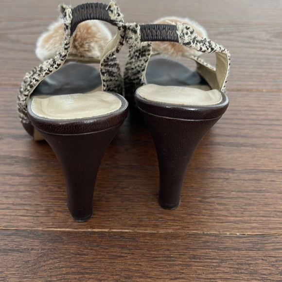 Via Condotti Women’s Peep Toe Brown Sling Backs Size 8.5 - Picture 4 of 6